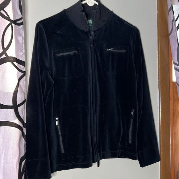 Lauren Ralph Lauren Velour full zip jacket, size medium - Picture 4 of 8
